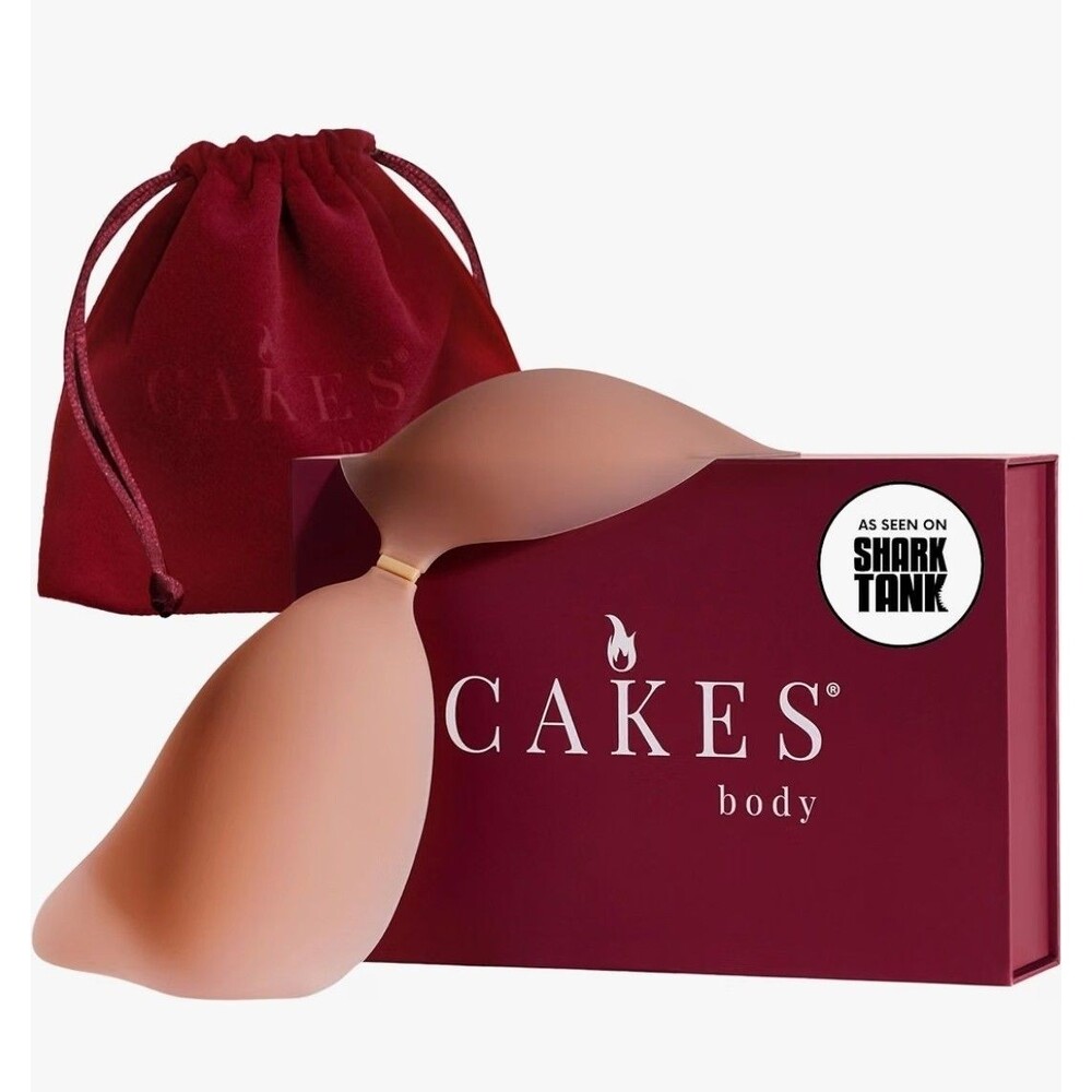 NEW CAKES Cleavage Sticky Bra Medium Caramel Backless Strapless Silicone